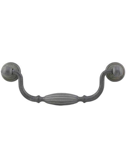 Tuscany Drop Pull - 5 1/16 inch Center-to-Center in Pewter Light.